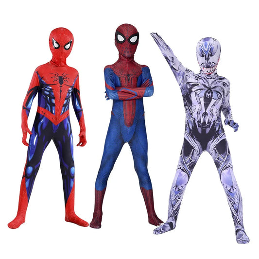 Halloween Cosplay Costume Skeleton Bone Clothes Superhero Jumpsuit Children's and Adult Spiderman Cosplay costume Jumpsuit Gift