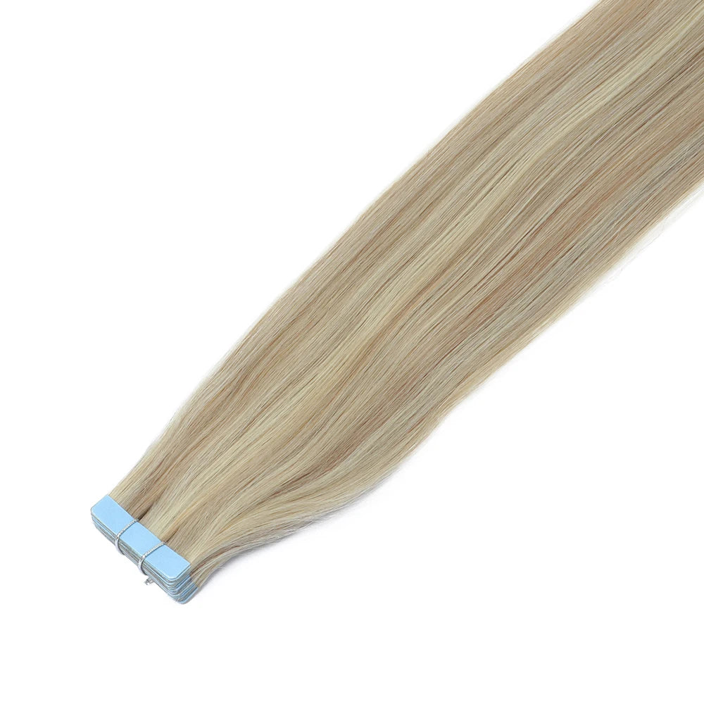 Brown Tape In Remy Human Hair Extensions Seamless Skin Weft 12 To 24 Inches
