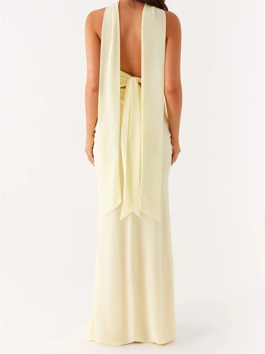 Womens Floral Bandeau Maxi Dress With Cutout And Scarf