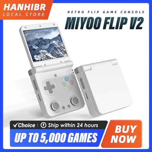 Miyoo Flip V2 Handheld Console 3.5 Inch IPS Screen Onion OS Retro Gaming Case
