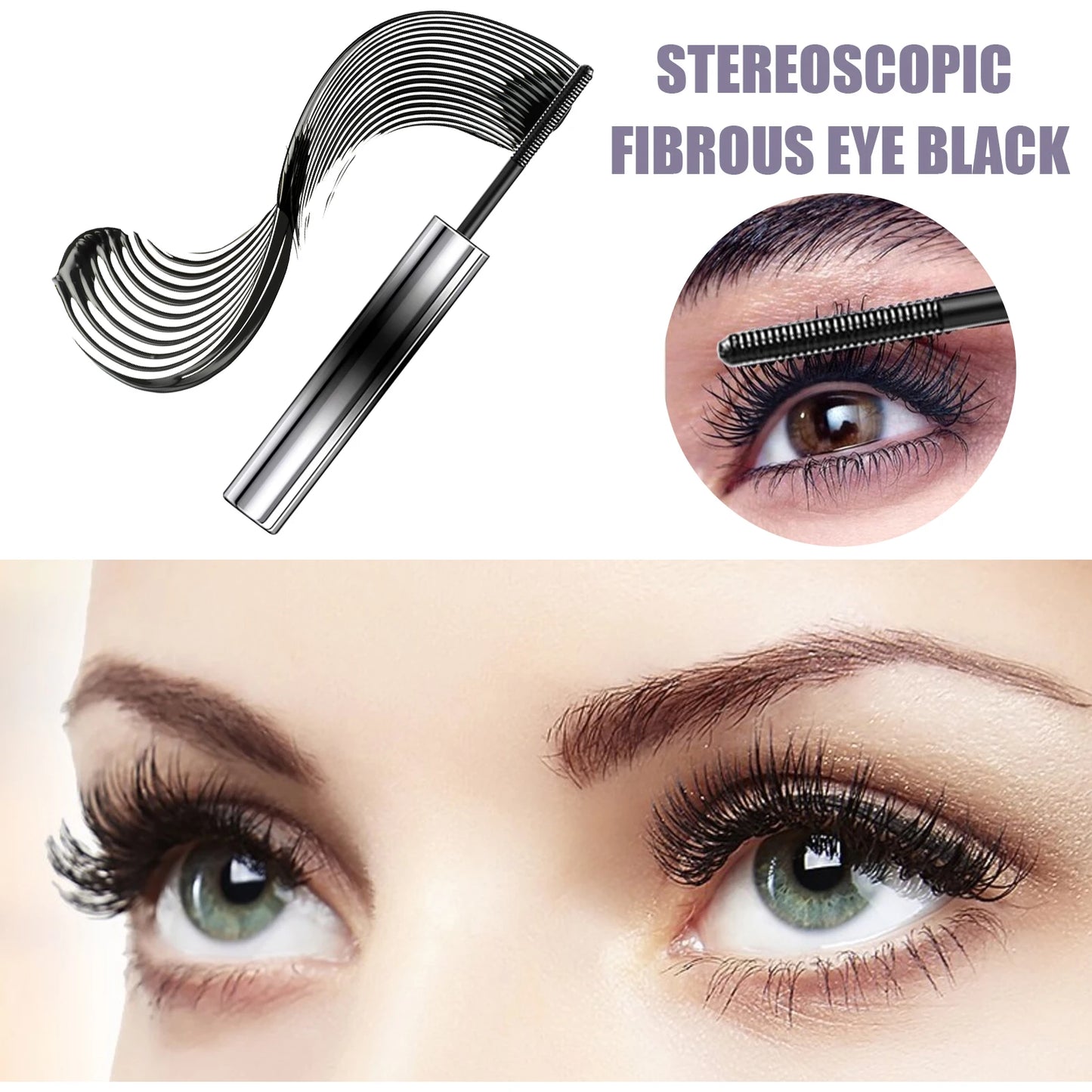 Ultra-fine Waterproof Mascara Lengthening Black 3D Lash