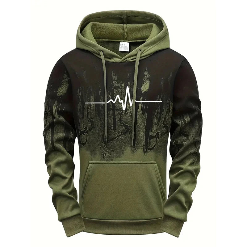 Autumn Winter Men's Tracksuit Set Hooded Sweatshirt Sweatpants Casual Sportswear