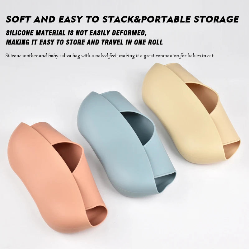 Baby Silicone Bib Waterproof Soft Solid Color Adjustable Bibs