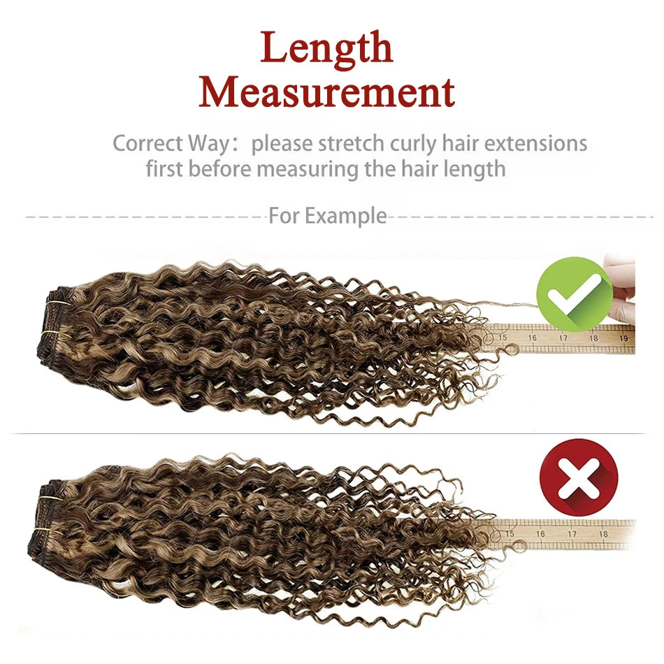Water Wave Clip In Hair Extensions Real Human Hair 7Pcs Set