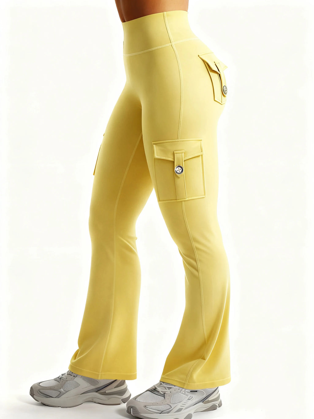 Essential Womens High Waist Fitness Pants With Pockets Shaping Tummy Control