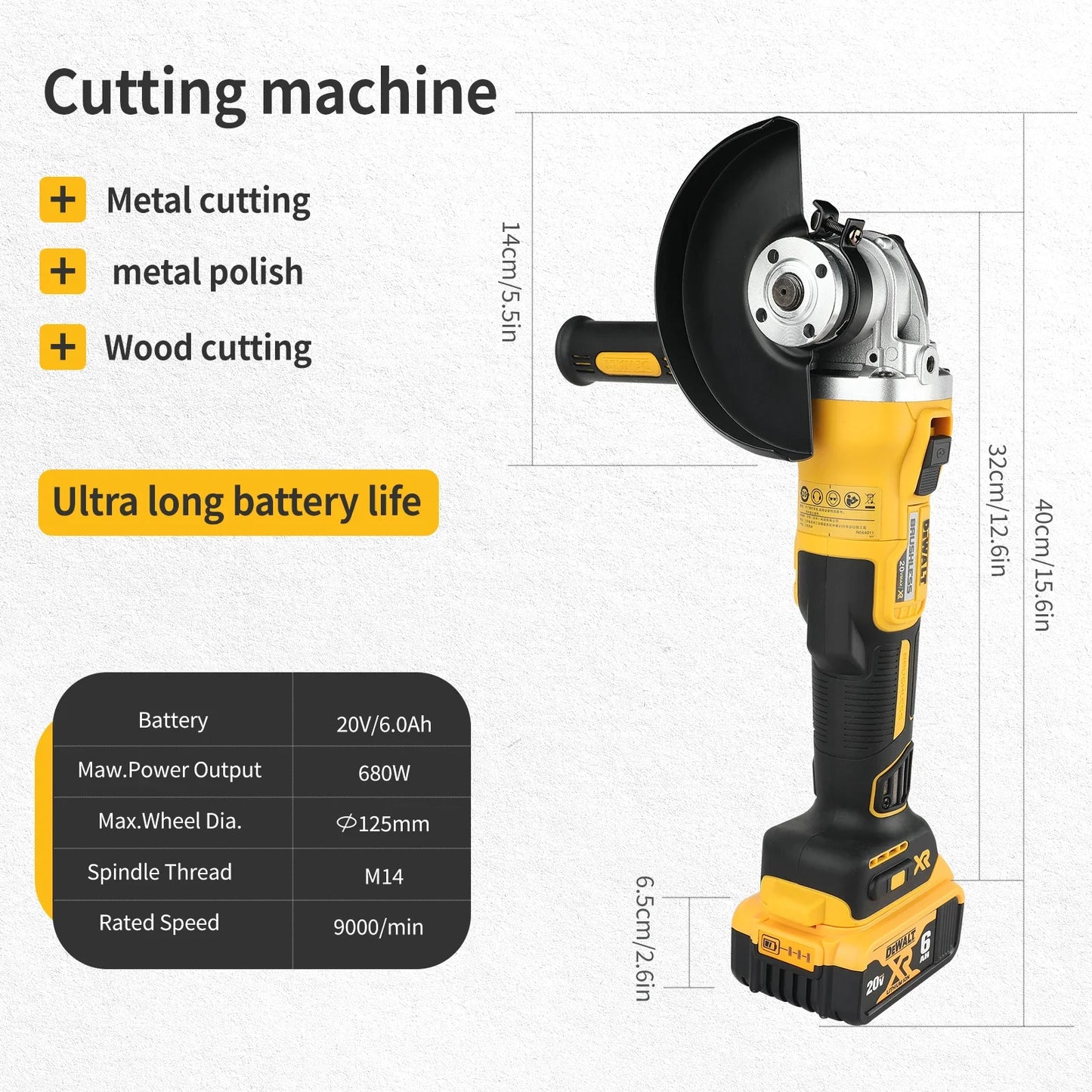2025 DEWALT DCG405NT 100 125mm 18V Lithium Powered Brushless Flat Head Angle Grinder Bare Tool for Precision Cutting