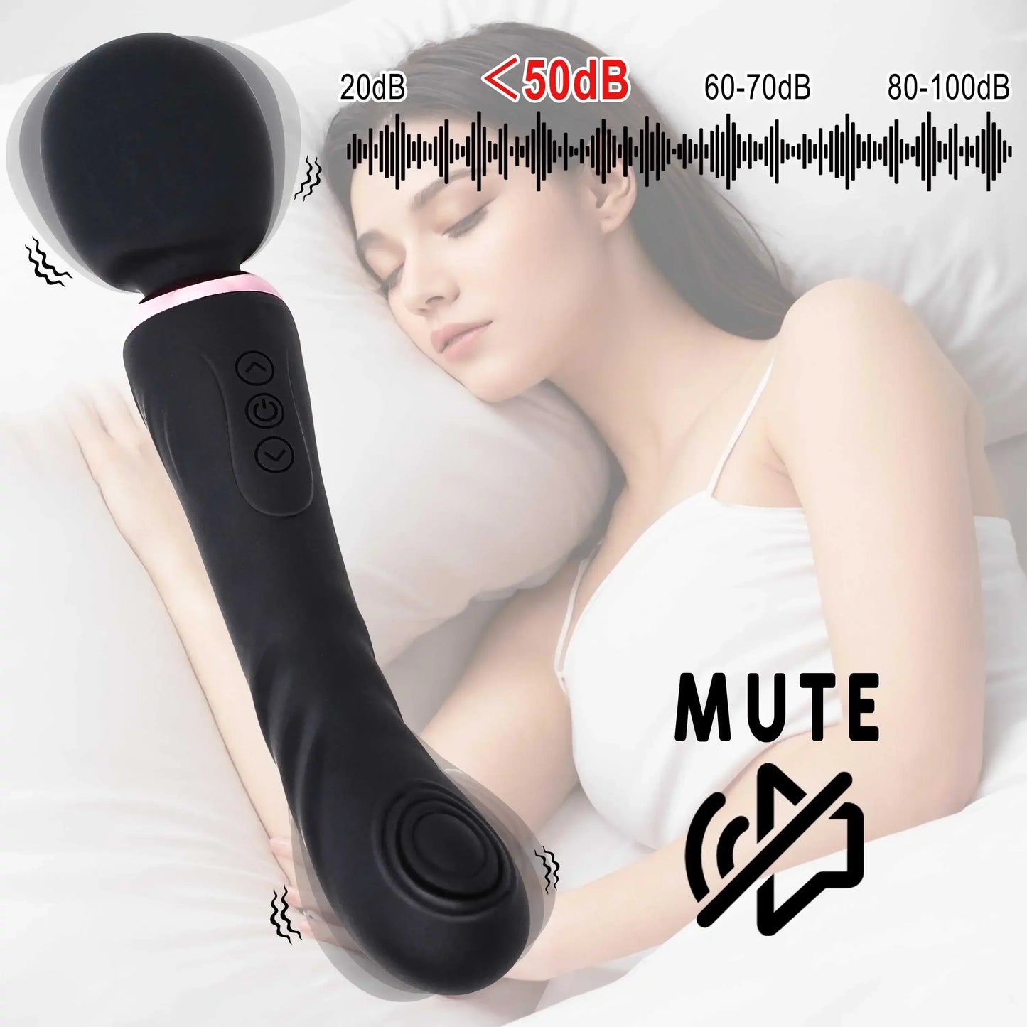 Double Ended Vibrator G Spot Wand Stimulator 10 Modes