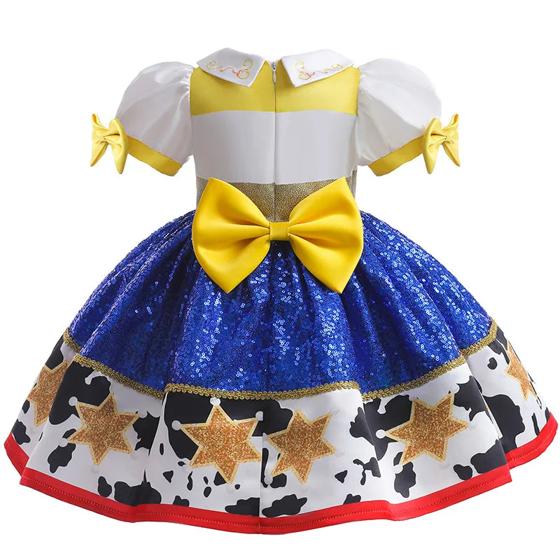 Toy Jessie Woody Costumes for Girls Boys Birthday Halloween Cowboy matching Sets Fancy Dress Kids Outfit performance Clothes Set