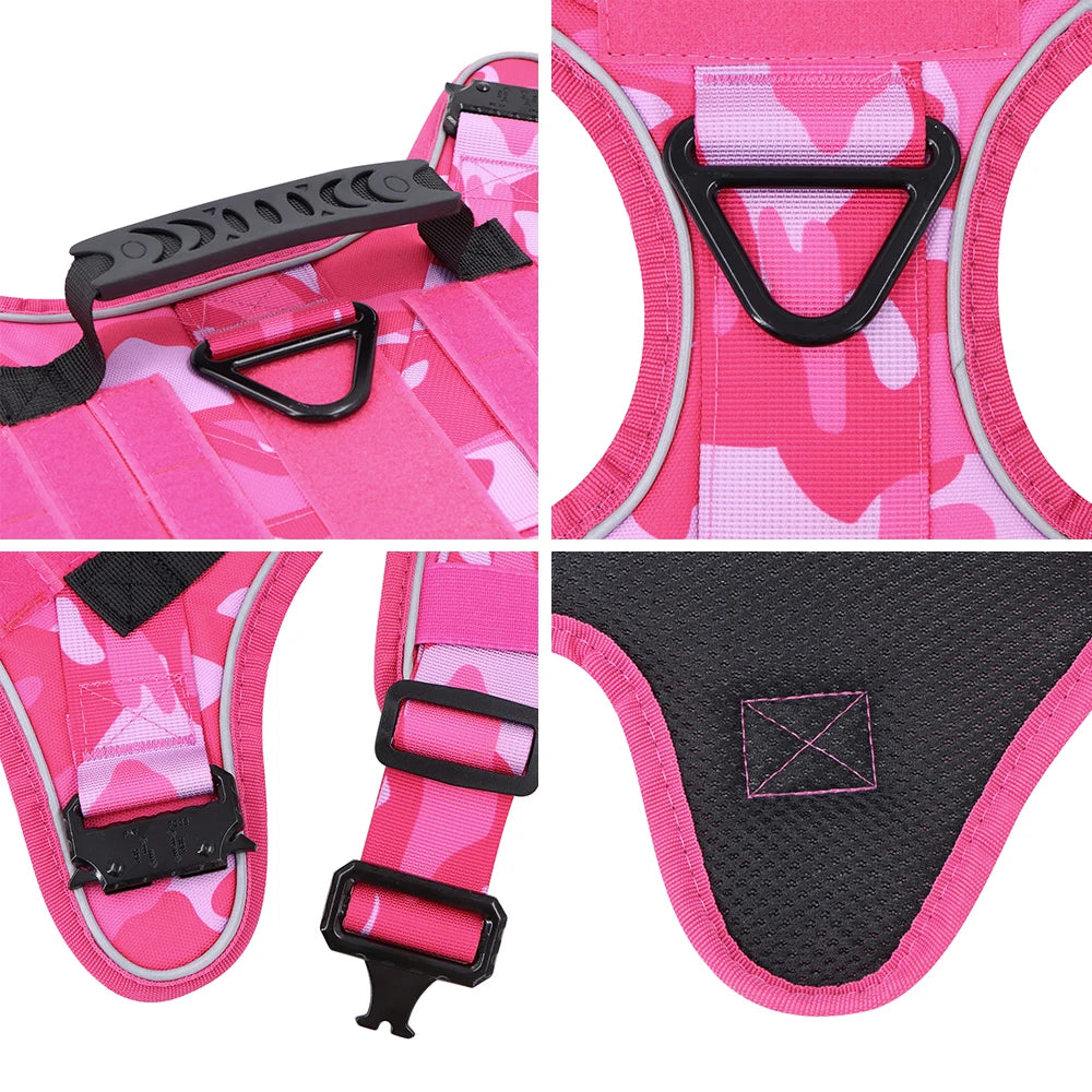 Pink Camouflage Tactical Dog Harness – Built for Strength, Styled with Sass

Give your large dog the ultimate blend of strength, style, and safety with our Pink Camouflage Dog Harness. Designed for working dogs, adventurers