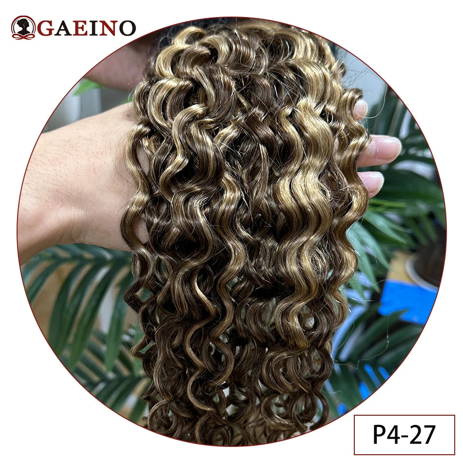 Water Wave Clip In Hair Extensions Real Human Hair 7Pcs Set