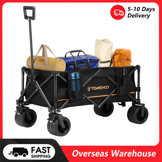 Collapsible Folding Wagon Cart Portable Large Capacity Camping Wagon All Terrain Foldable Wagon Heavy Duty Utility Wagon Cart