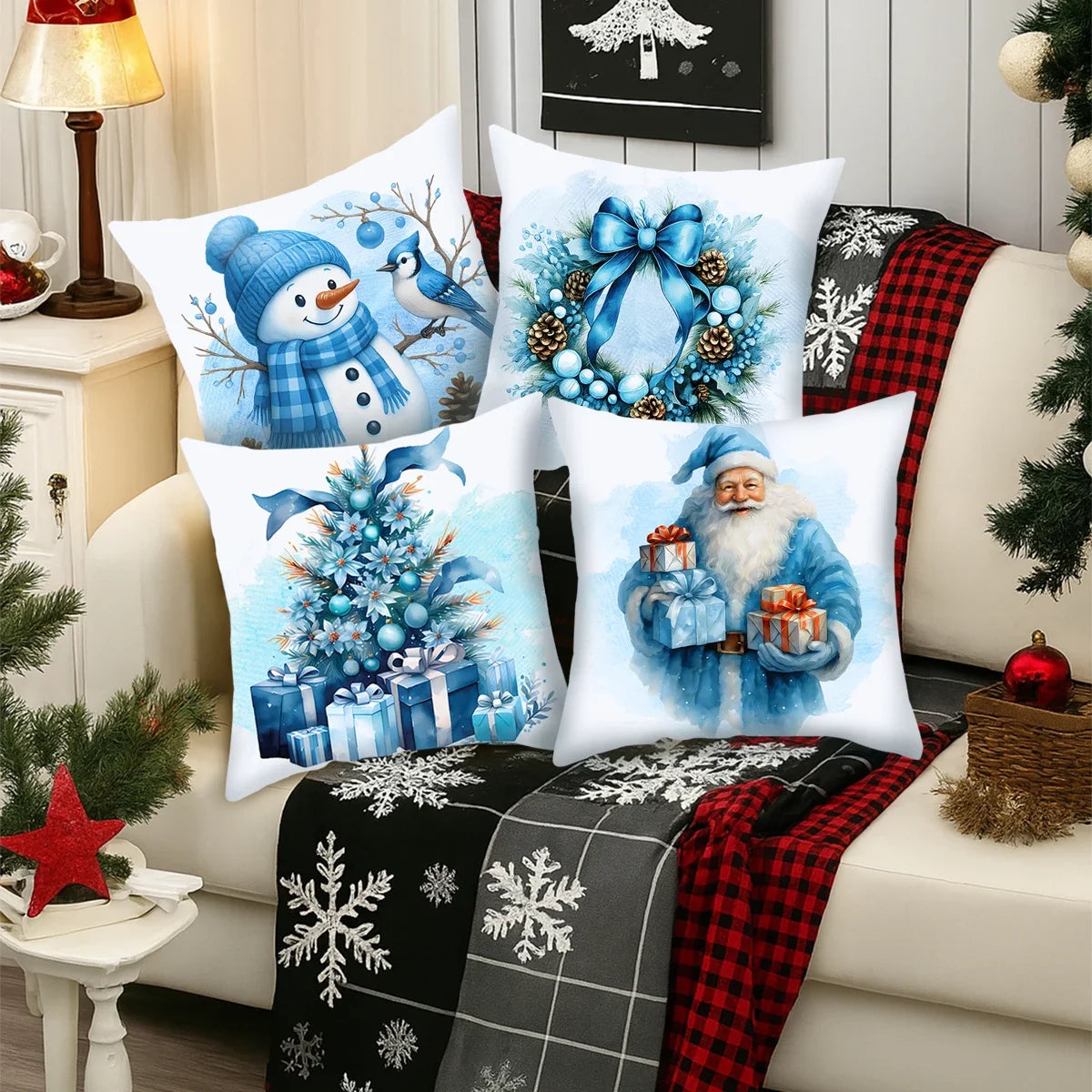 Christmas Cushion Cover Merry Christmas Home Decor Pillow