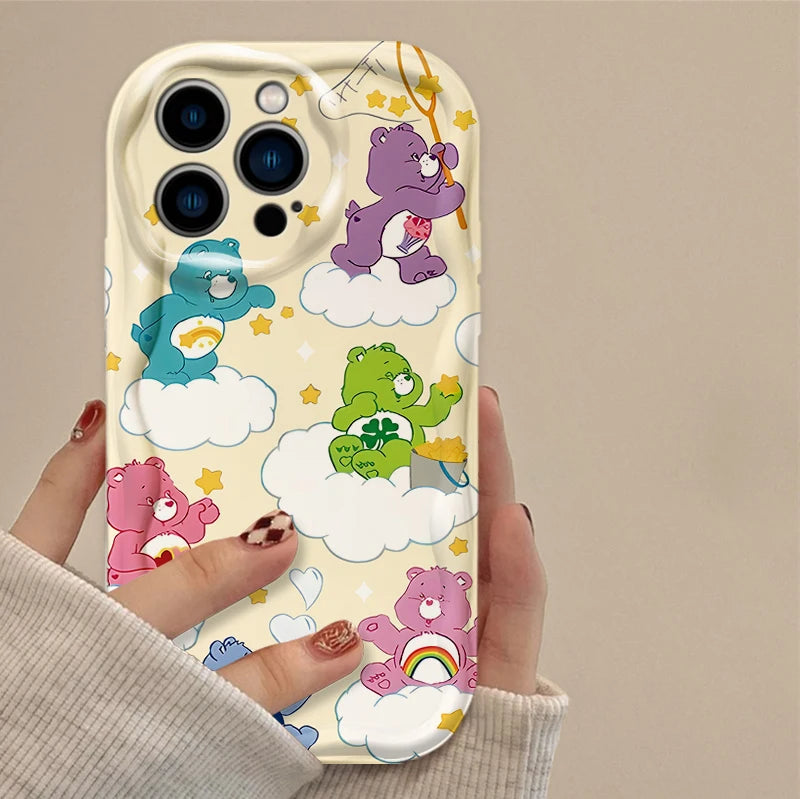 C Care B Bears Wave Case Shockproof For iPhone 16 15 Pro Max 14 13 12 Mini
