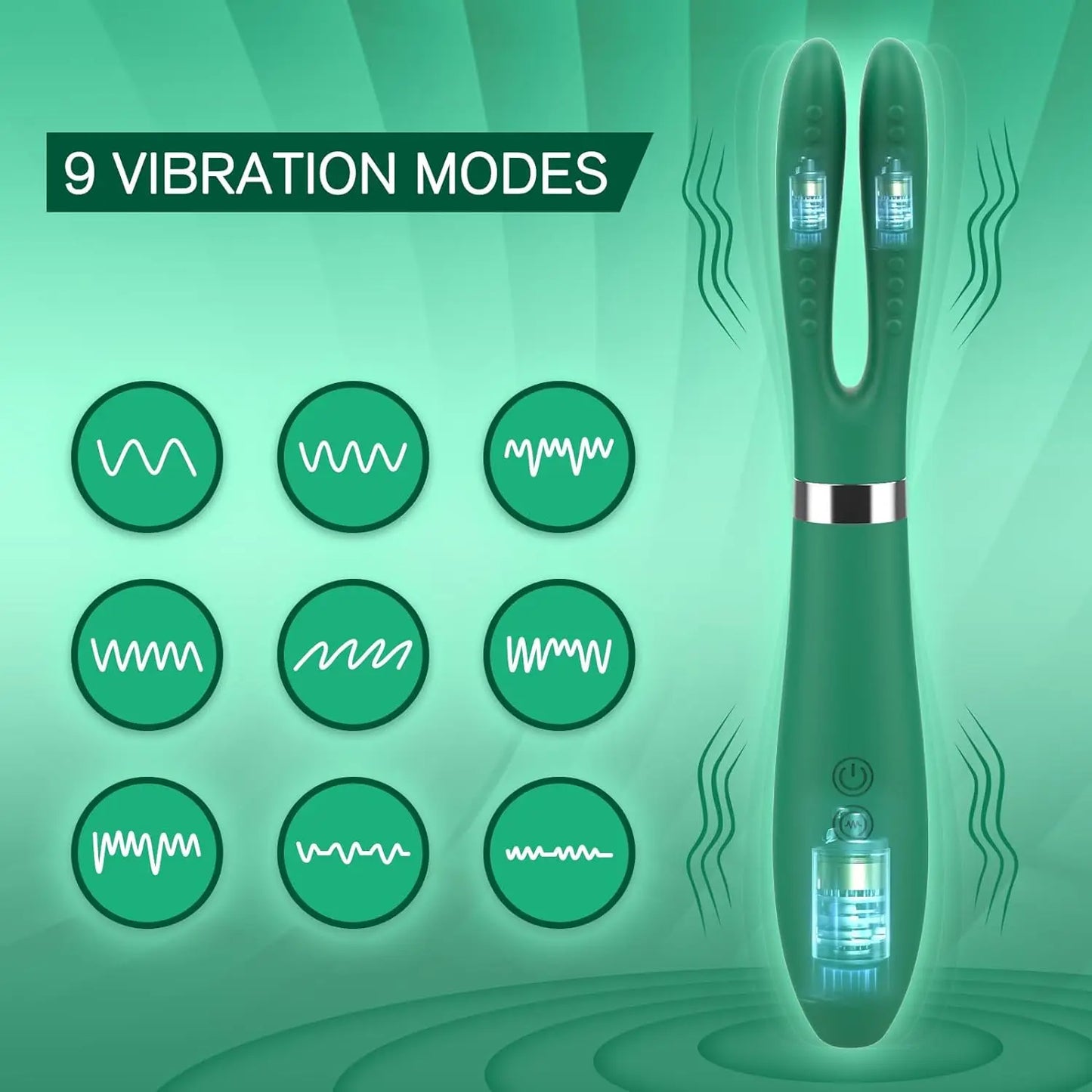 Rabbit Ears Clitoral Vibrator G Spot Massager 9 Modes