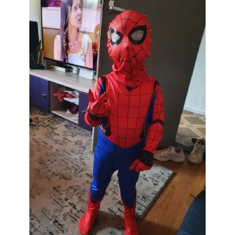 Halloween Cosplay Costume Skeleton Bone Clothes Superhero Jumpsuit Children's and Adult Spiderman Cosplay costume Jumpsuit Gift