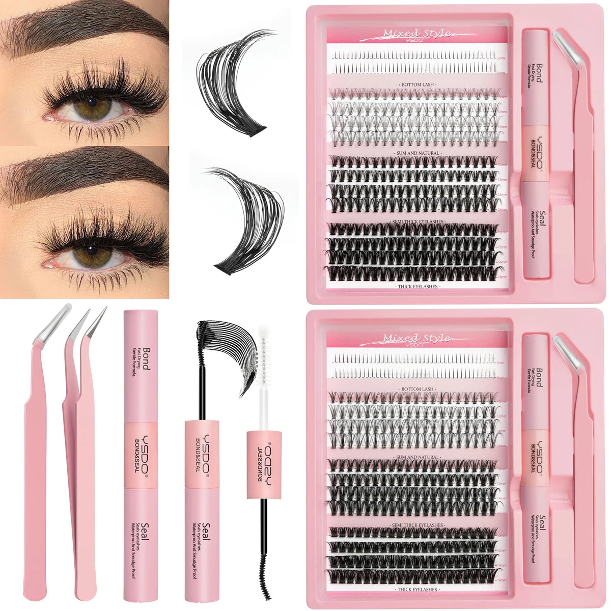 Lash Clusters Set DIY Lashes Extension Kit 5-16mm Clusters