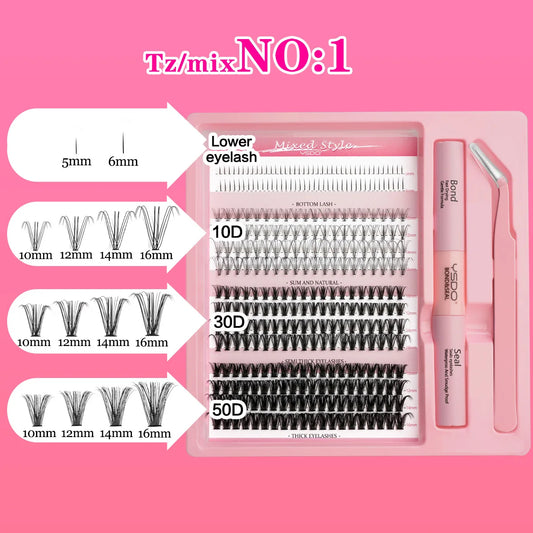 Lash Clusters Set DIY Lashes Extension Kit 5-16mm Clusters