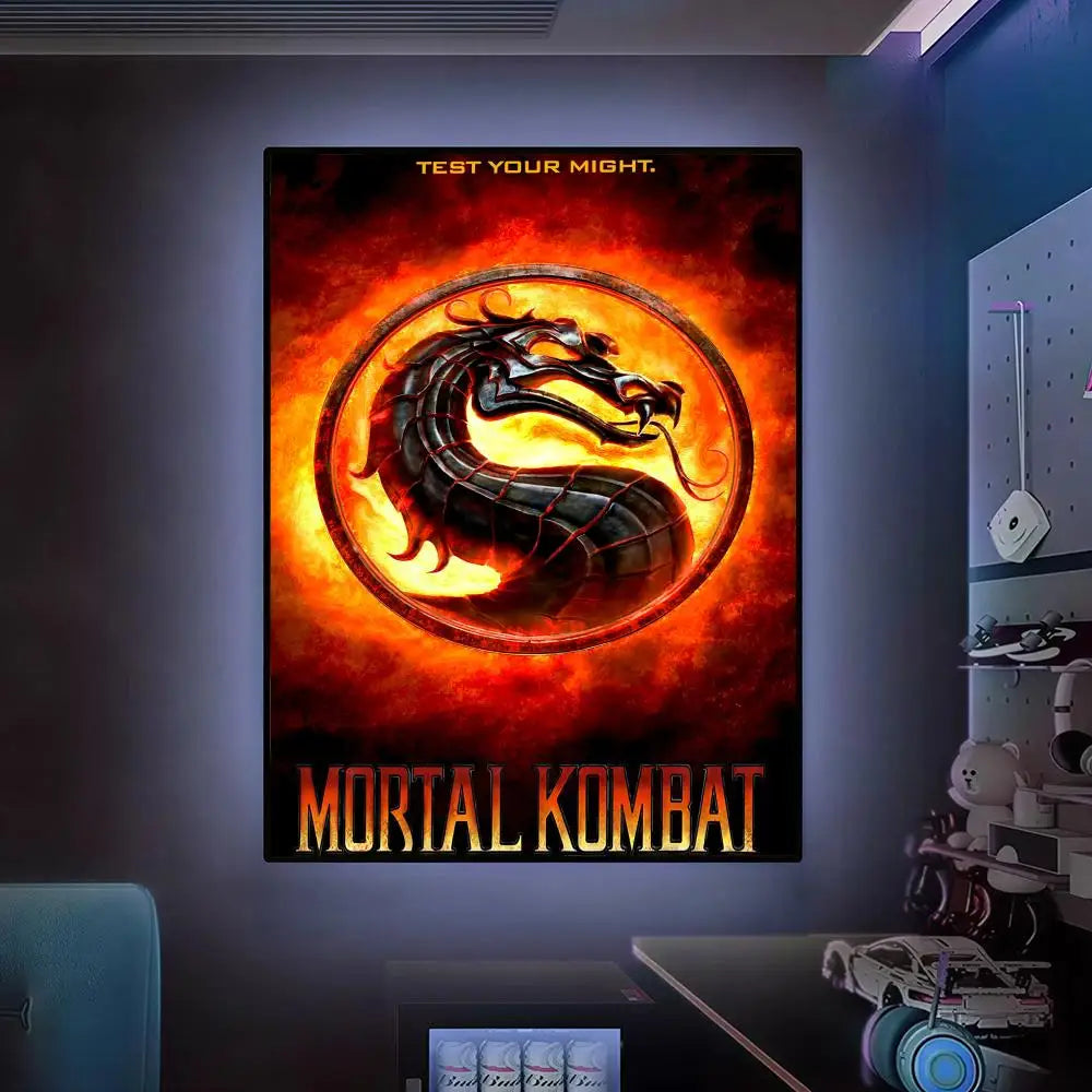Mortals K Kombat Video Game Poster HD Waterproof Wall Art Self Adhesive Decor