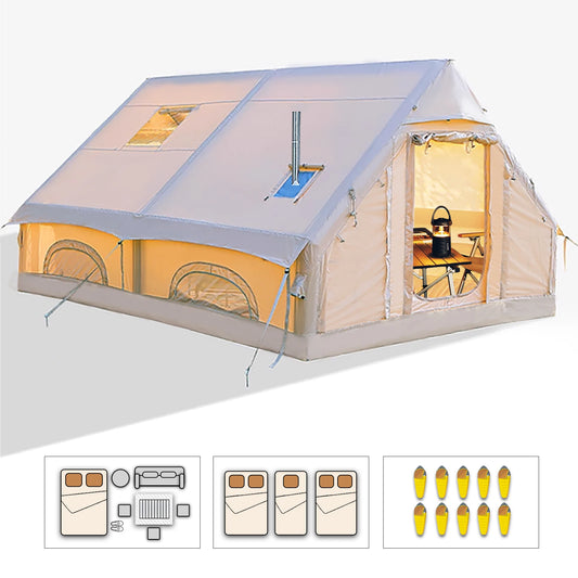 Inflatable Camping Tent Large Inflatable Tent with Hand Pump Easy Setup Portable Tent for 8 Plus Users