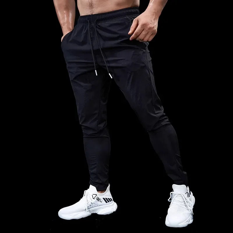 Men's Quick Dry Sports Pants Breathable Basketball Running Gym Slim Fit Trousers