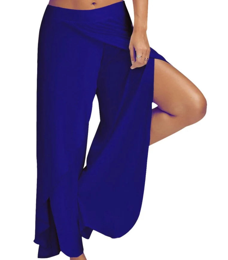 Plus Size Women Wide Leg Yoga Pants Elastic Waist Casual