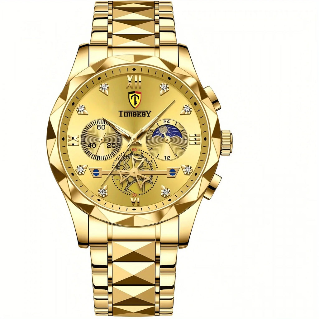 Luxury Mens Sport Leather Quartz Watch Waterproof Luminous Chronograph With Box