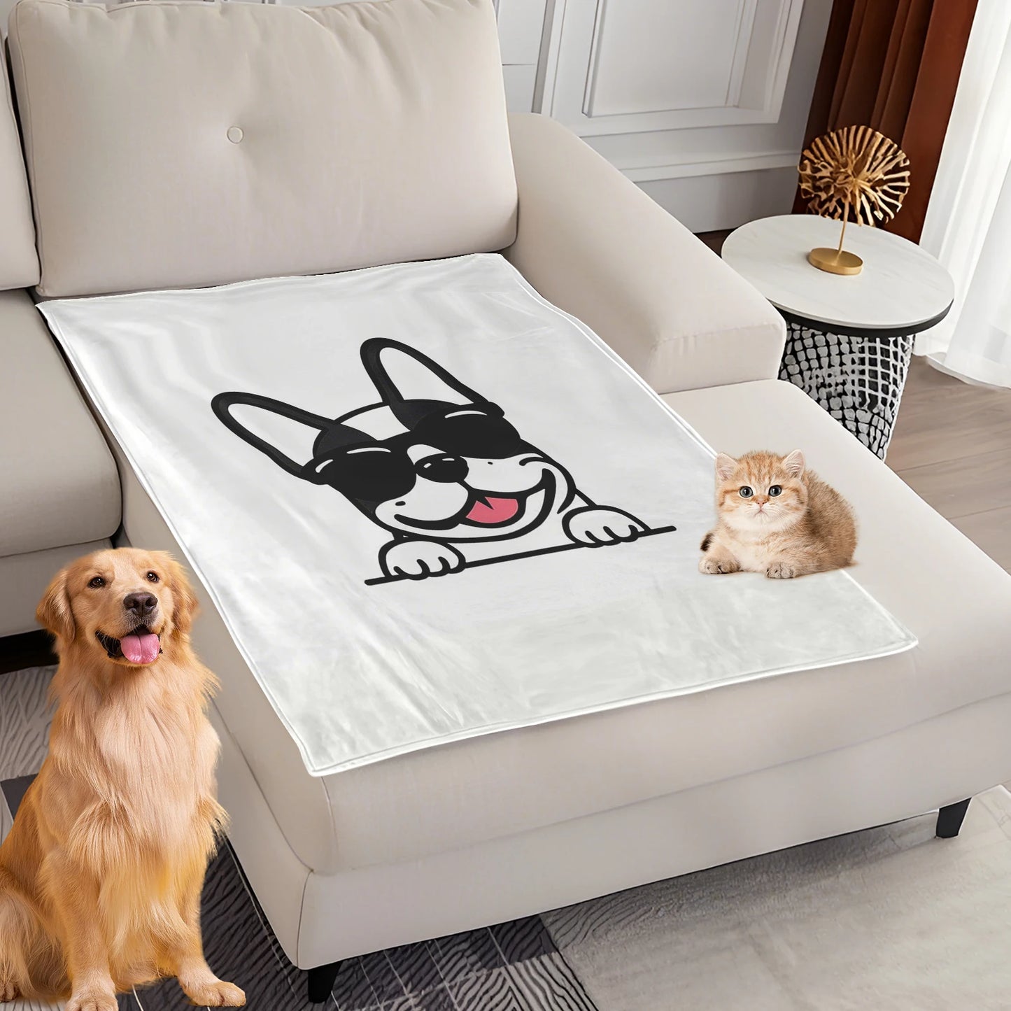 Dog Bed Mat Blanket Soft Fluffy Pet Blanket Dog Pattern