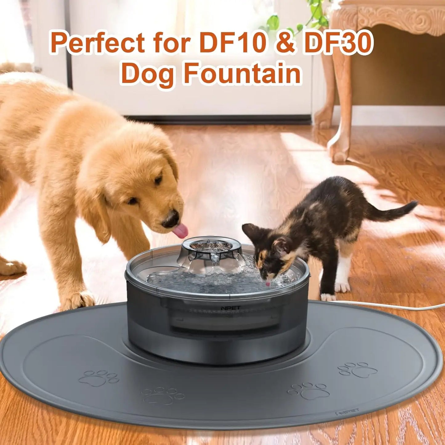 NPET Waterproof Silicone Dog Food Mat for DF10 Fountain