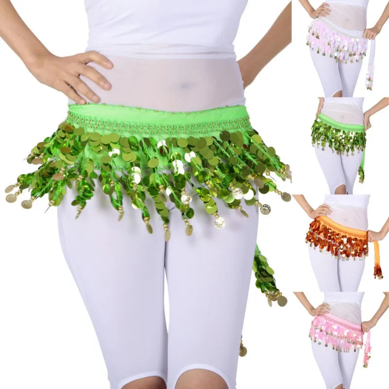 Women Belly Dance Hip Scarf Accessories Belt Skirt With Gold Color Coin Bellydance Coins Waist Chain