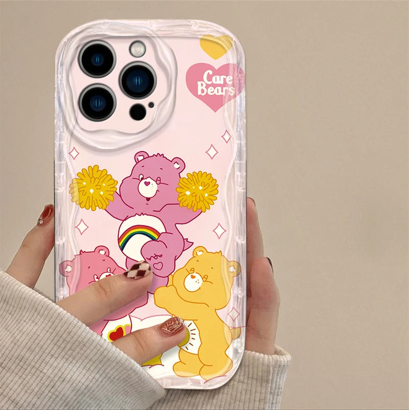 C Care B Bears Wave Case Shockproof For iPhone 16 15 Pro Max 14 13 12 Mini