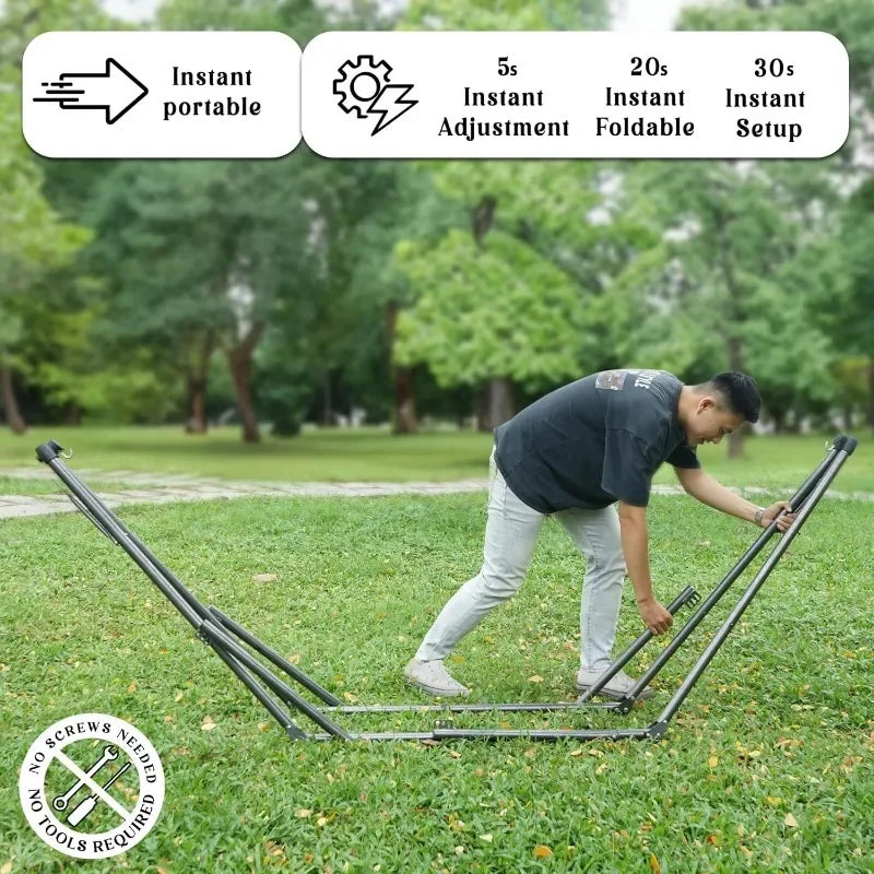30s Foldable Hammock with Stand, 550 lbs Capacity