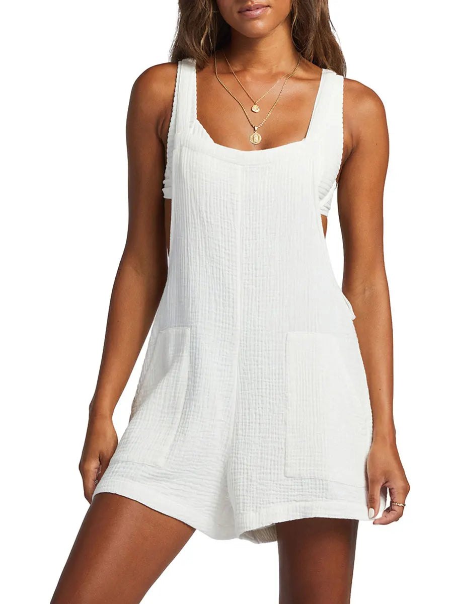 Women Summer Short Jumpsuit Sleeveless Spaghetti Strap