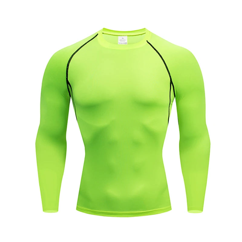 Men 2025 Long Sleeve Turtleneck Compression Rash Guard Base Layer Shirt
