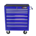 ARTMAN 7 Drawer Rolling Tool Cabinet With Key Lock Blue For Garage Workshop