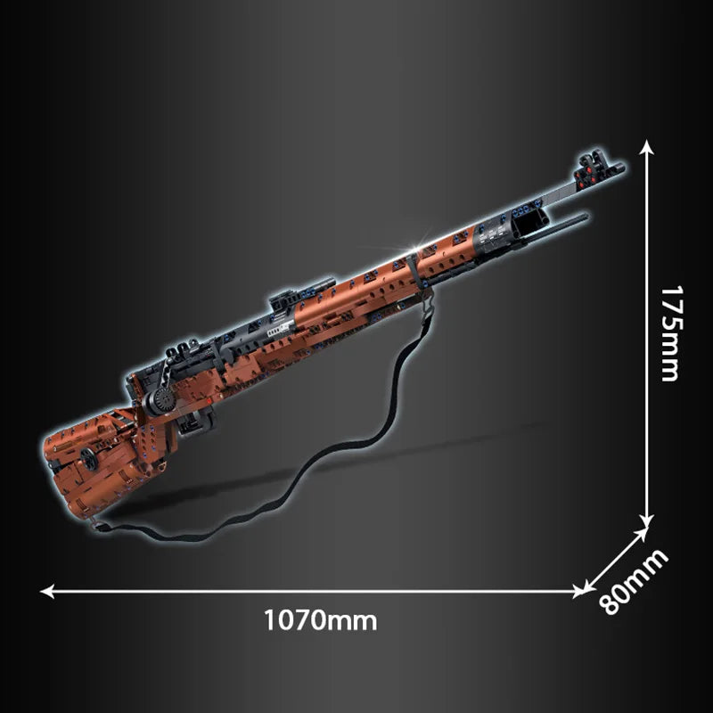 New MOC WW2 Military Series 1206pcs Kar98k Rifle Gun Model