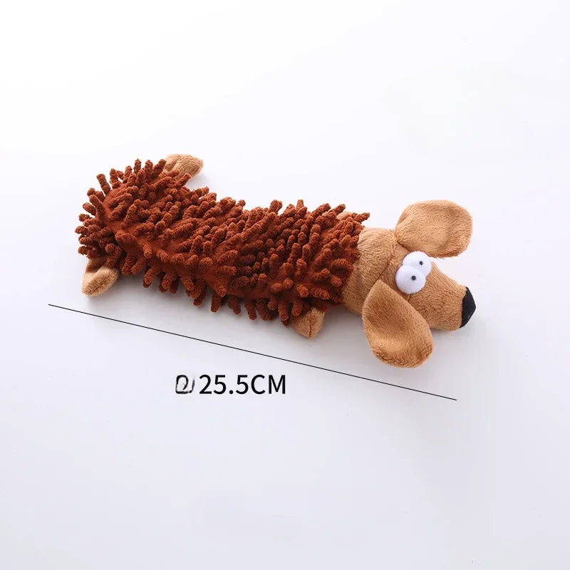 Pet Dog Toy Sound Plush Mop Fur Shell Frog Hippo Teeth Grinding Supplies