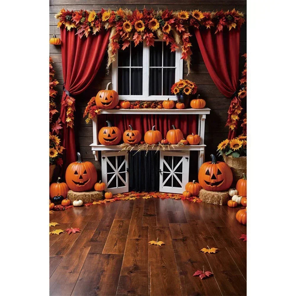 Halloween Party Backdrop Full Moon Horror Night Castle Pumpkin Outdoor House Party Decoration Banner Photography Background