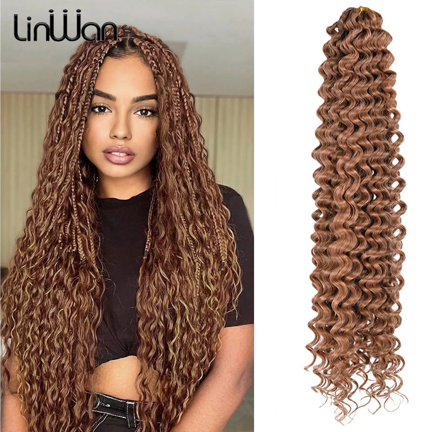28 Inch Long Deep Wave Crochet Hair Effortless Ocean Wave Glam