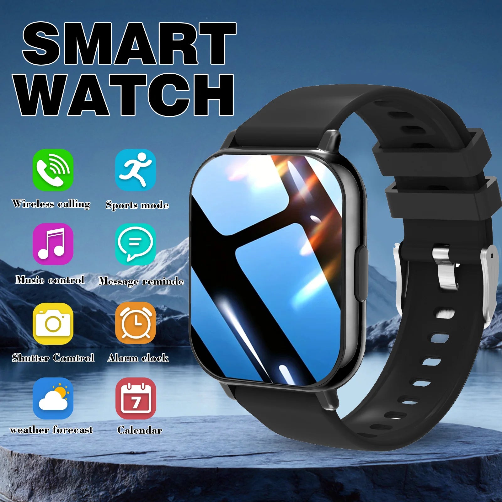 Smart Watch For Men Fitness Tracker With Call Messages Alarm Remote USB Powered