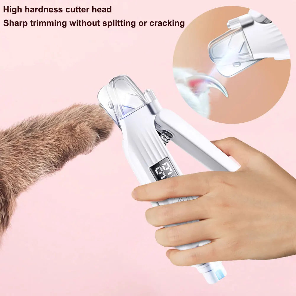2 in 1 Electric Pet Nail Trimmer with LED Lights for Dogs and Cats