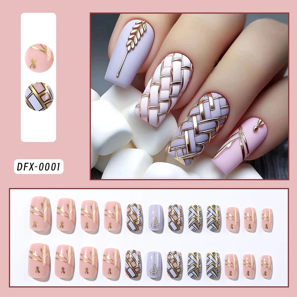 24Pcs Black Glossy Halloween Almond Fake Nails Gradient French Cool Press On Nails Rose/Heart/Skull Acrylic Wearable False Nails