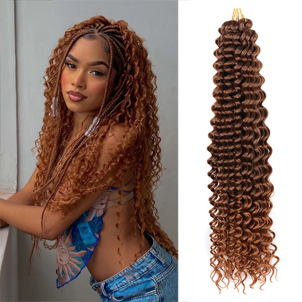 28 Inch Long Deep Wave Crochet Hair Effortless Ocean Wave Glam