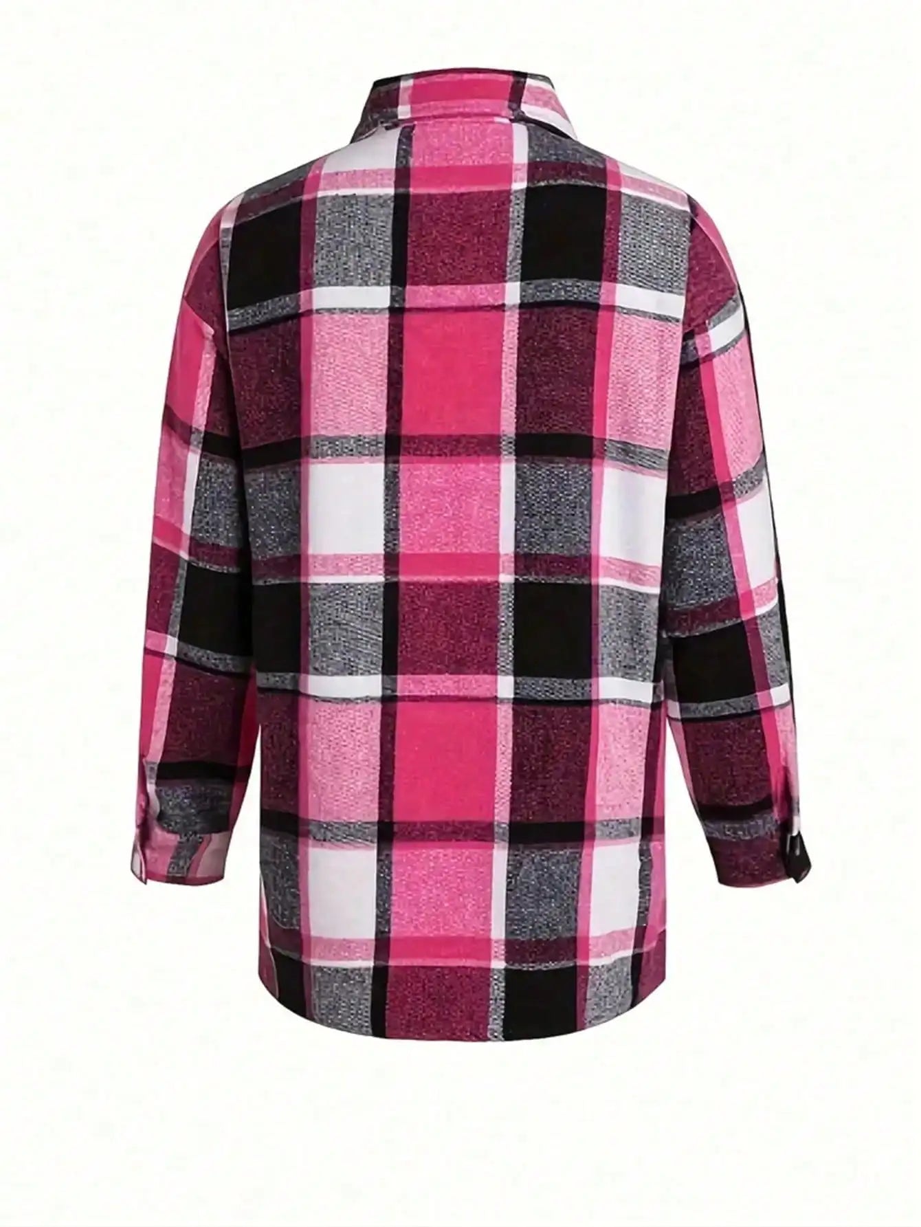Women Flannel Shirt Long Sleeve Plaid Oversized Shacket