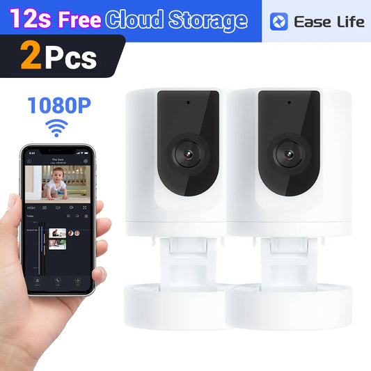 2PC Ease Life APP Indoor Security Camera 1080P Pet Camera