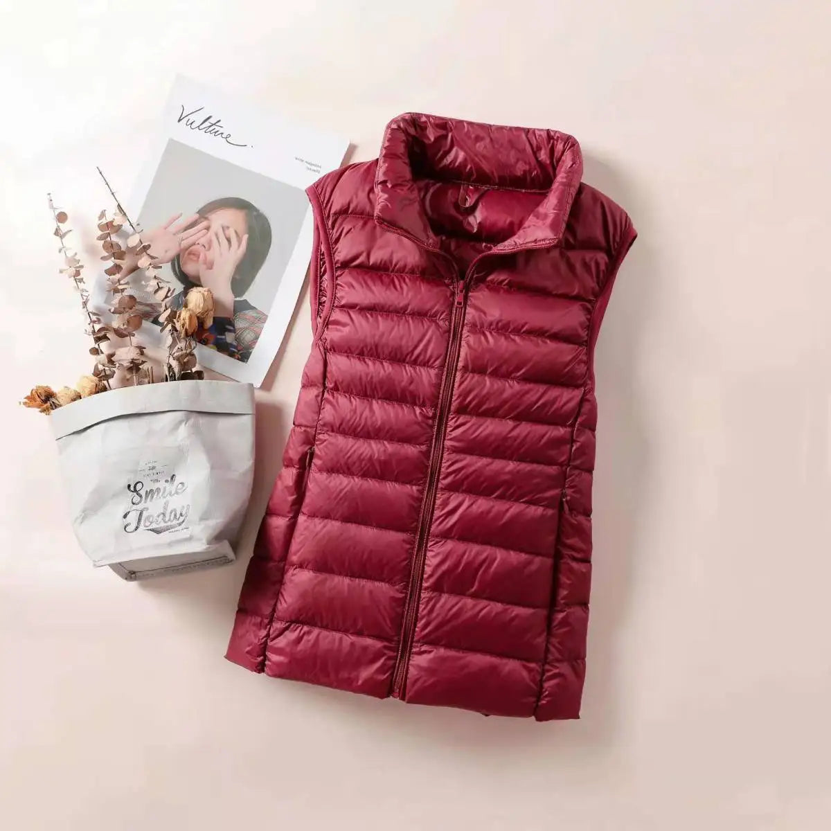 New 2024 Ultra Light Down Vest for Women Slim Sleeveless