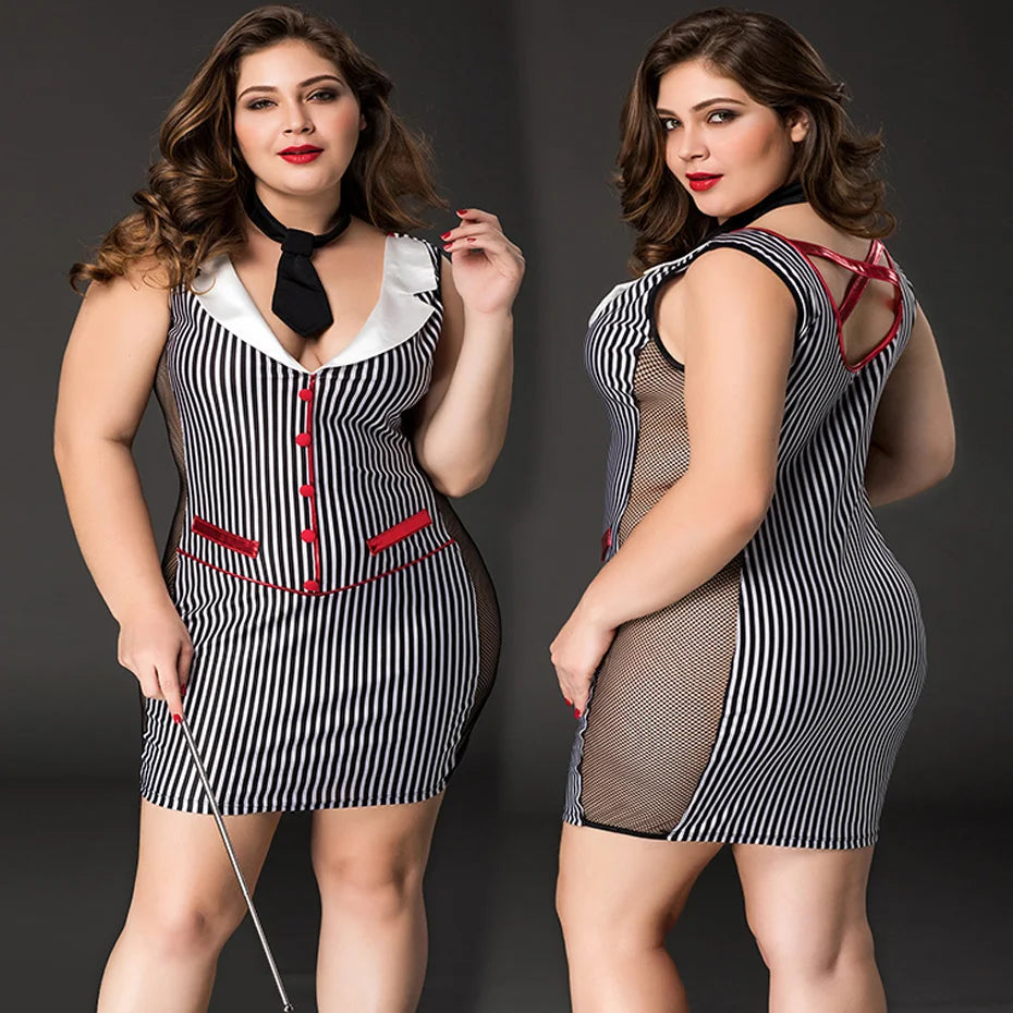 JSY Sexy School Girl Cosplay Lingerie Women Underwear Plus Size Leather Top And Skirt Nightgown Sleepwear Sexy Role Play Outfit