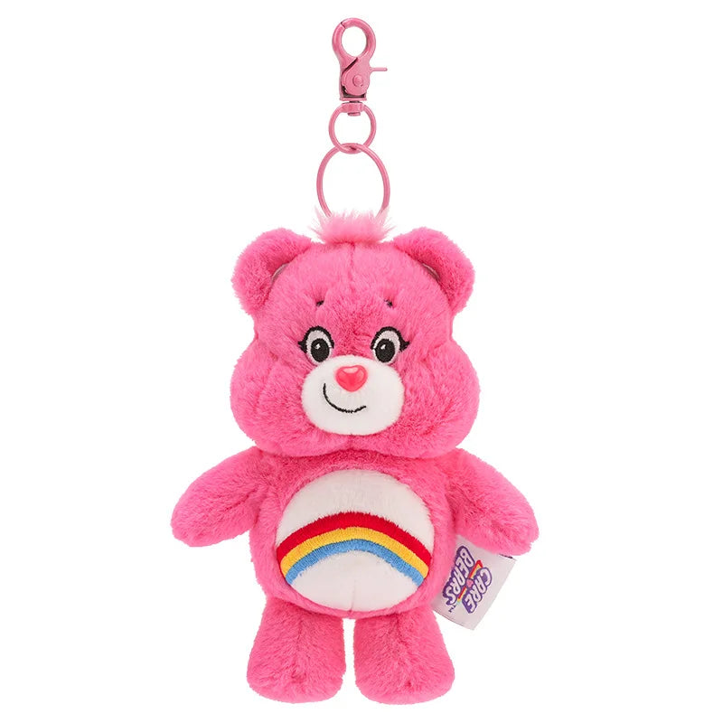 Care Bears Plush Rainbow Bear Kawaii Keychain Bag With Sound Toy Gift