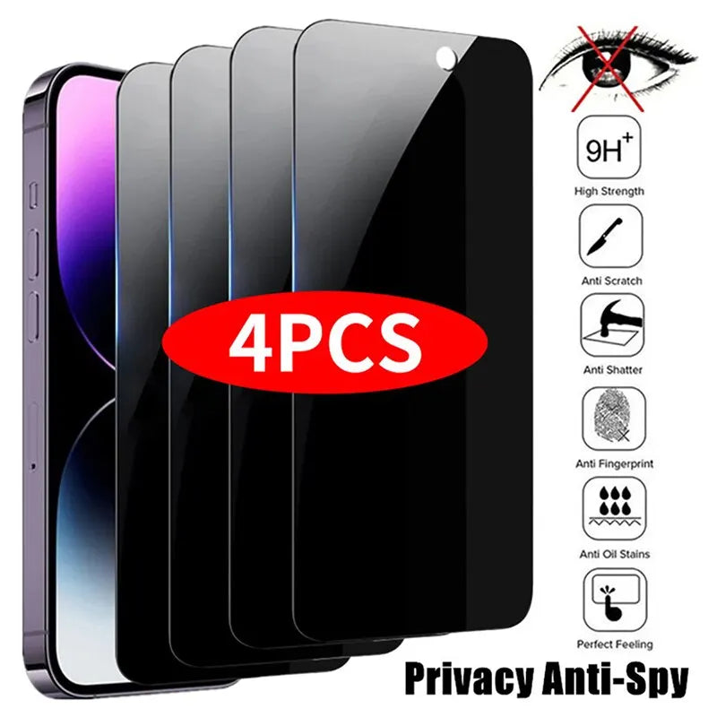 4PCS Privacy Screen Protector For iPhone 14 Pro Max 16 Pro