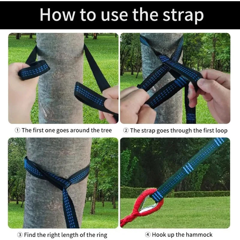 Durable Hammocks 660 Lbs Capacity, Camping Essentials Hiking Gear Accessories Max 2 X Tree Straps & Carabiners &