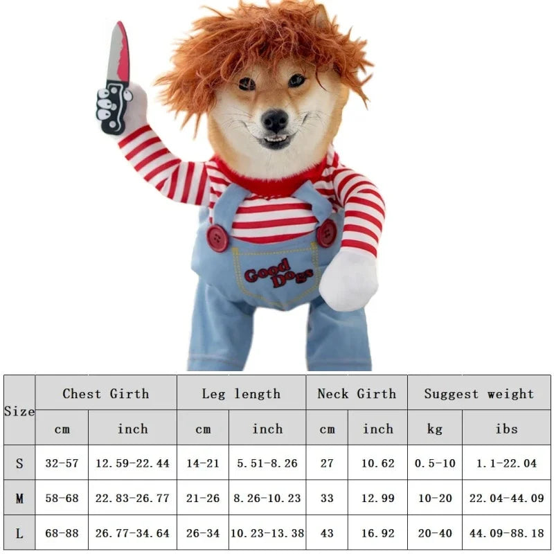 Funny Dog Horror Movie Sweatshirt Set Cosplay Chucky Outfit